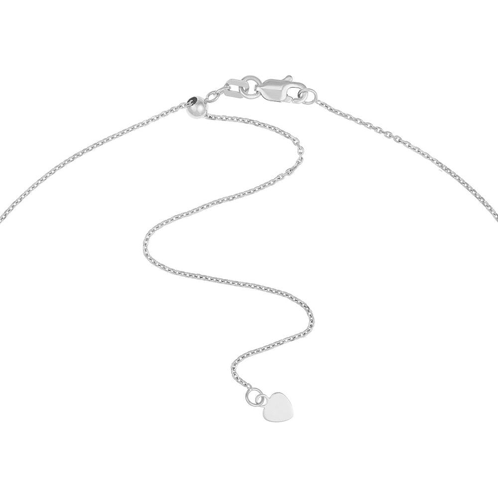 Olas d'Oro - 14K White Gold Adjustable Mini Disc Dangle Choker Necklace - Timeless and Versatile Design.