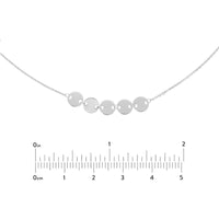 Olas d'Oro - 14K White Gold Adjustable Mini Disc Quintet Choker Necklace with Sliding Bead Clasp