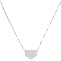 Olas d'Oro - 14K White Gold Adjustable Mini Heart Necklace for Women