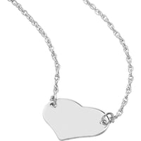 Olas d'Oro - 14K White Gold Adjustable Mini Heart Necklace for Women