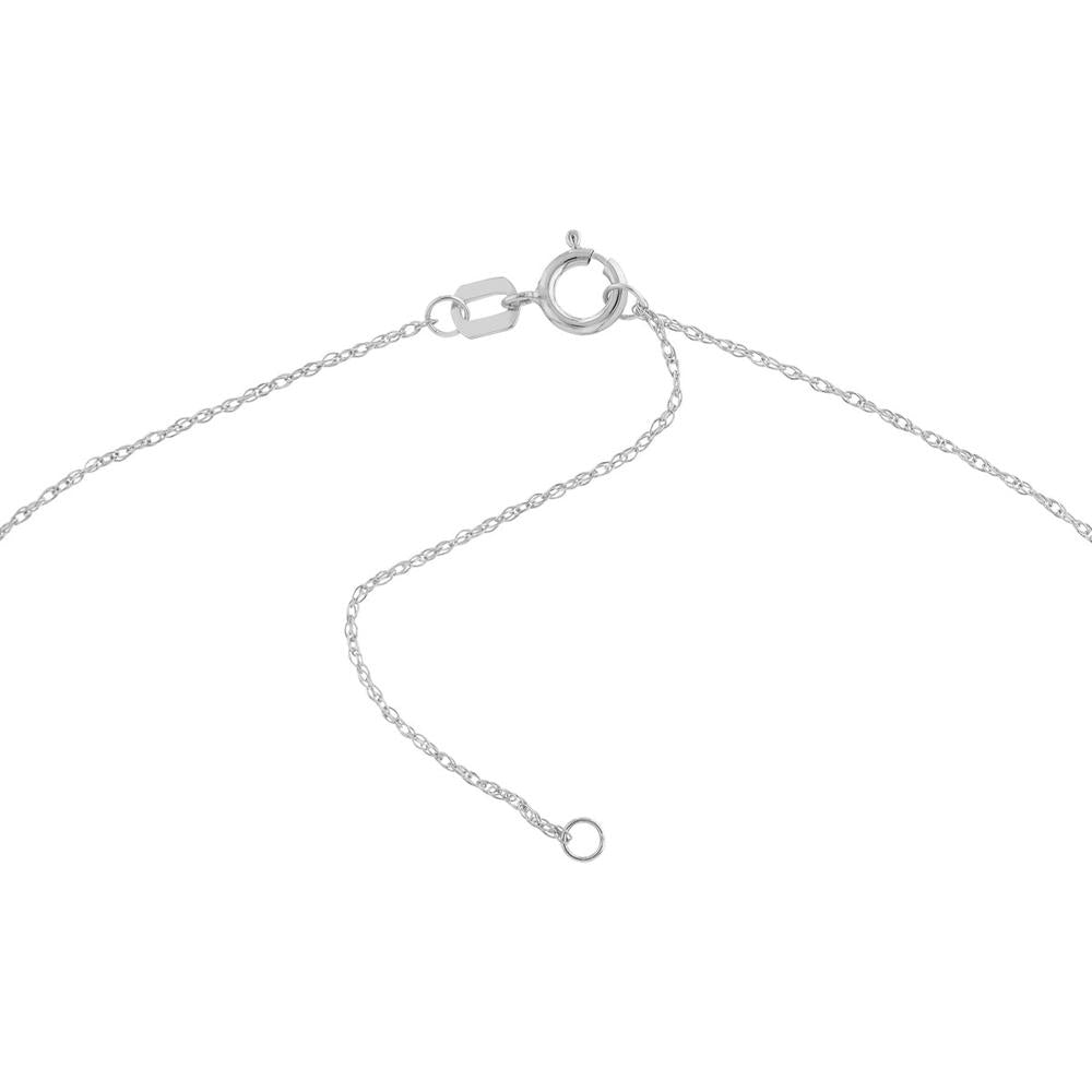 Olas d'Oro - 14K White Gold Adjustable Mini Heart Necklace for Women