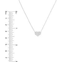 Olas d'Oro - 14K White Gold Adjustable Mini Heart Necklace for Women