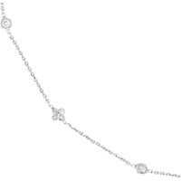 Olas d'Oro - 14K White Gold Adjustable Necklace with Bezel Set Diamond Stations - 0.15 Carat Total Diamond Weight