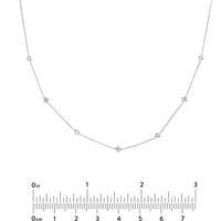 Olas d'Oro - 14K White Gold Adjustable Necklace with Bezel Set Diamond Stations - 0.15 Carat Total Diamond Weight