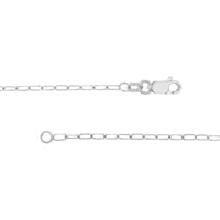 Olas d'Oro - 14K White Gold Adjustable Paper Clip Chain Necklace with Block Initial - 16-18 Inch Length