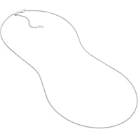 Olas d'Oro - 14K White Gold Adjustable Popcorn Chain Necklace with Slider Bead - 22" Length