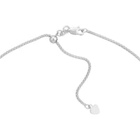 Olas d'Oro - 14K White Gold Adjustable Popcorn Chain Necklace with Slider Bead - 22" Length