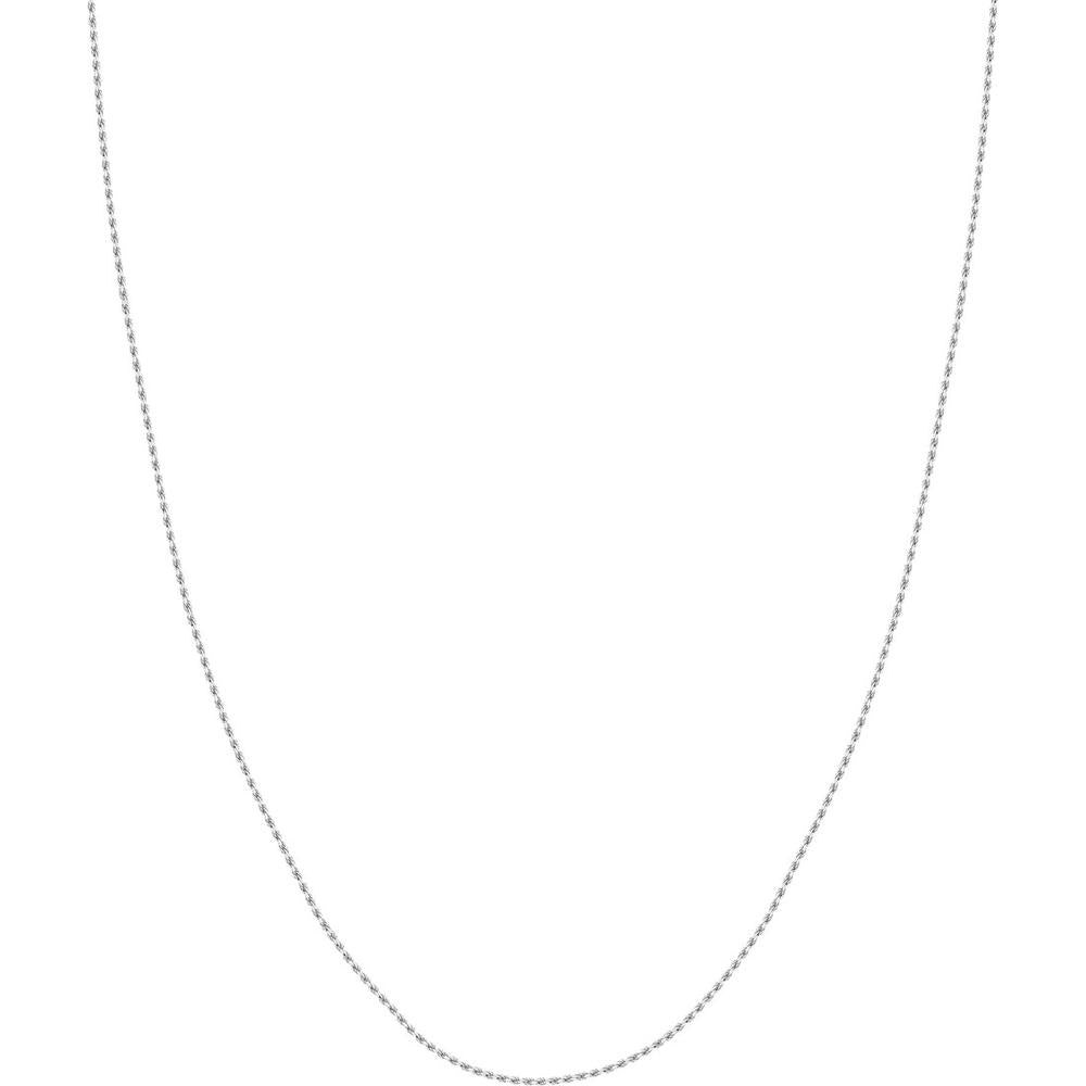 Olas d'Oro - 14K White Gold Adjustable Rope Chain Necklace with Slider 22" Length