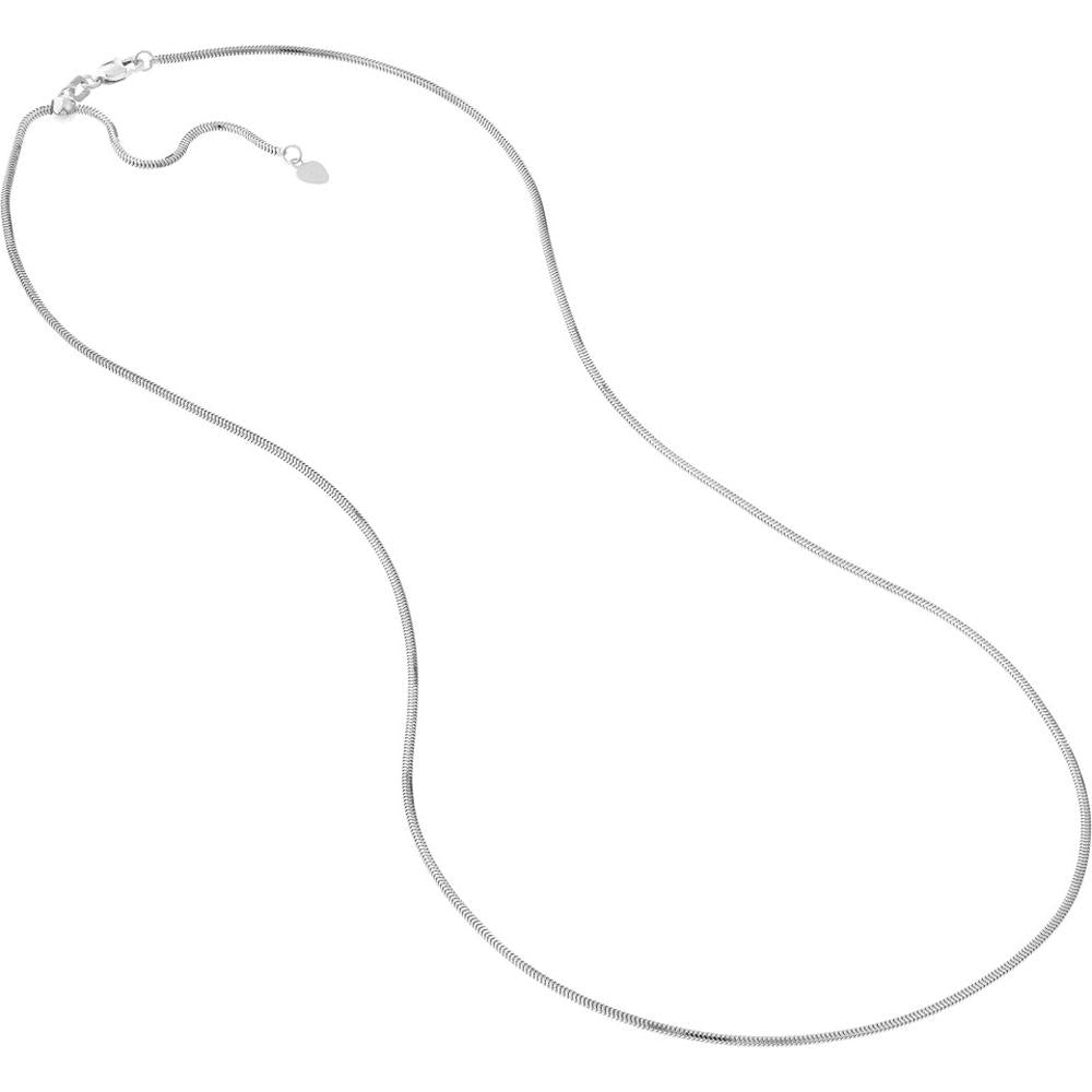 Olas d'Oro - 14K White Gold Adjustable Snake Chain Necklace with Slider - 22" Length, 5.06 grams