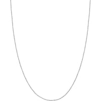 Olas d'Oro - 14K White Gold Adjustable Sparkle Chain Necklace - 22" Length, 2.94 Grams Average Weight