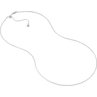 Olas d'Oro - 14K White Gold Adjustable Sparkle Chain Necklace - 22" Length, 2.94 Grams Average Weight