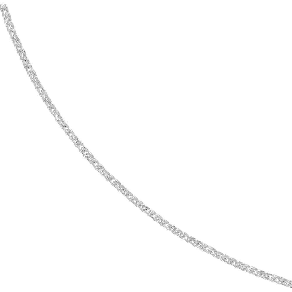Olas d'Oro - 14K White Gold Adjustable Square Wheat Chain Necklace - 18 Inches