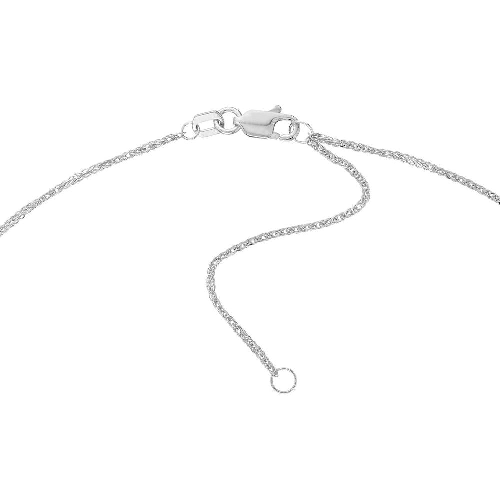 Olas d'Oro - 14K White Gold Adjustable Square Wheat Chain Necklace - 18 Inches