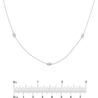 Olas d'Oro - 14K White Gold Adjustable Station Necklace with Moon Cut Beads - 2.15g