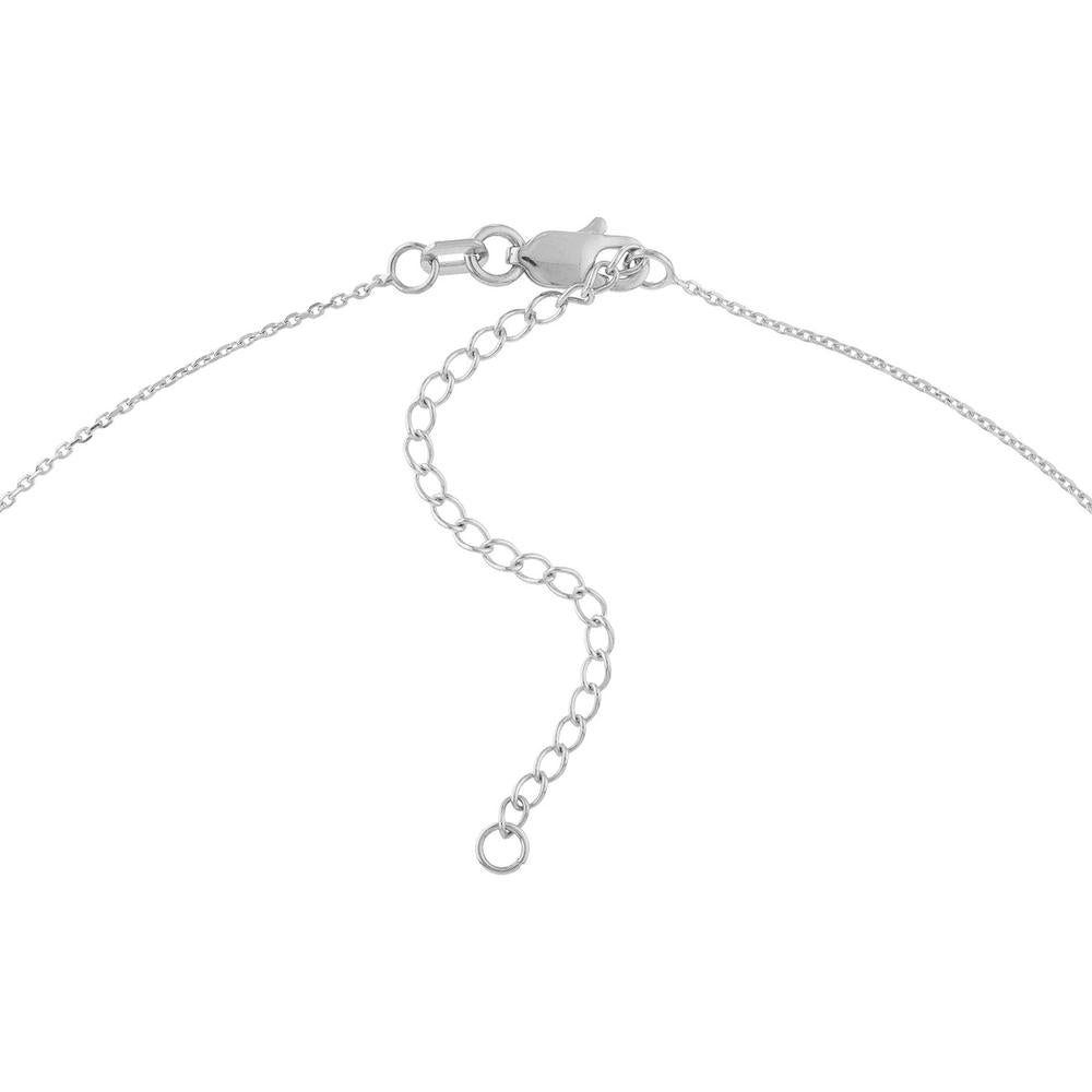 Olas d'Oro - 14K White Gold Adjustable Y-Necklace with 2 Round Diamonds - 0.06 Carat Total Diamond Weight