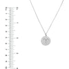 Olas d'Oro - 14K White Gold Aries Organic Disc Pendant Necklace with Engraved Ram Symbol - 3.00 Grams