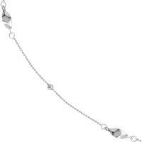 Olas d'Oro - 14K White Gold Bead and Marquise Stations Necklace - 1.50 Grams Total Weight