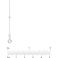 Olas d'Oro - 14K White Gold Bead and Marquise Stations Necklace - 1.50 Grams Total Weight
