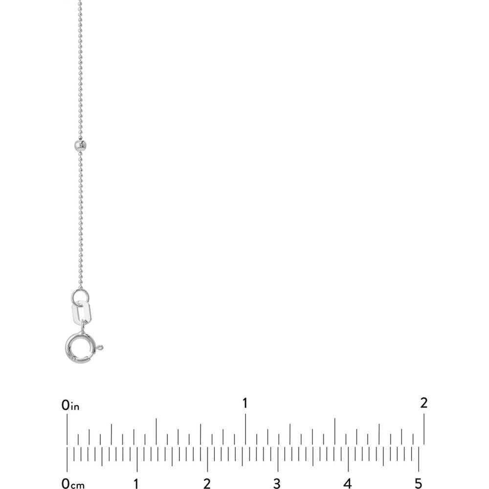 Olas d'Oro - 14K White Gold Bead and Marquise Stations Necklace - 1.50 Grams Total Weight