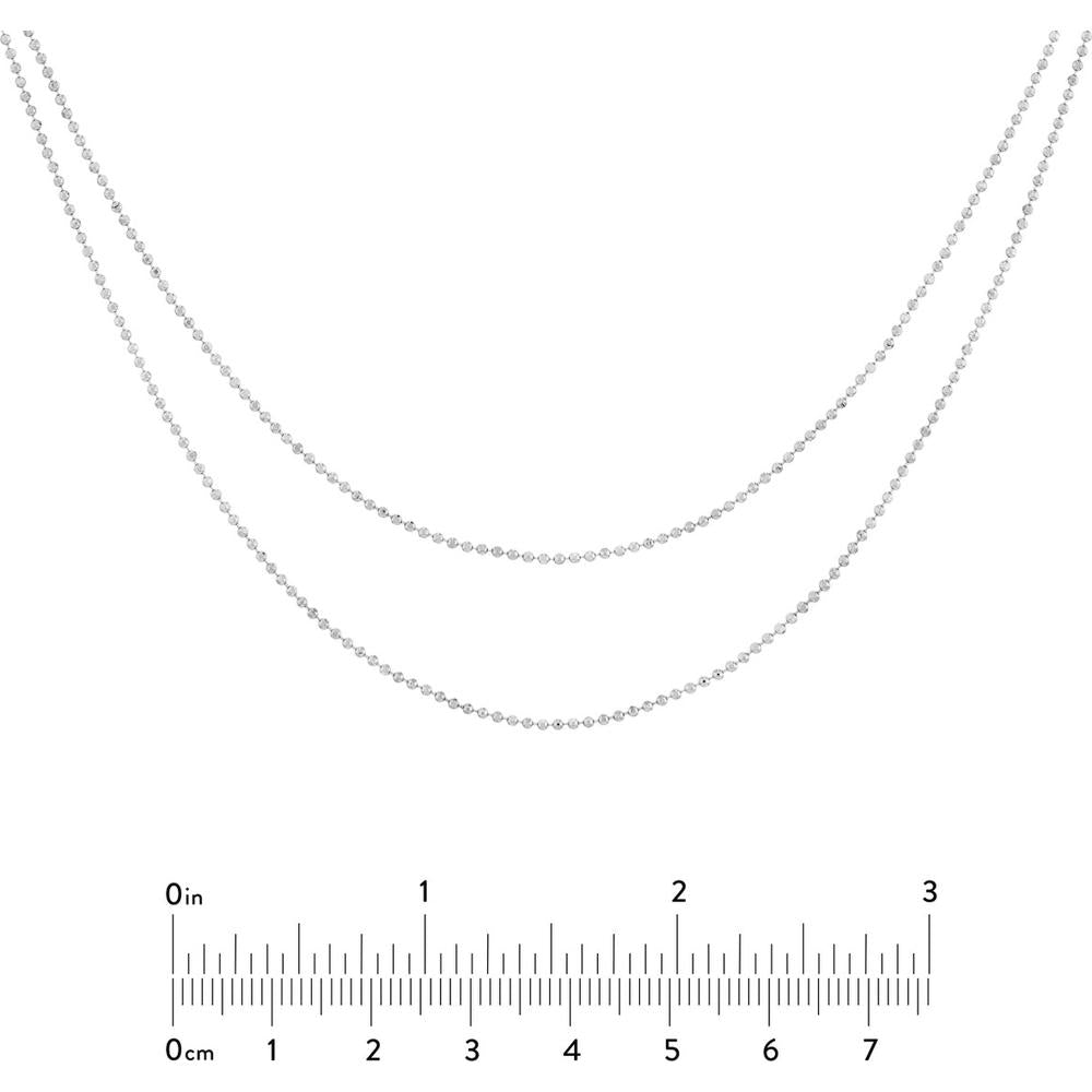 Olas d'Oro - 14K White Gold Bead Chain Necklace - Customizable Design with Lobster Clasp
