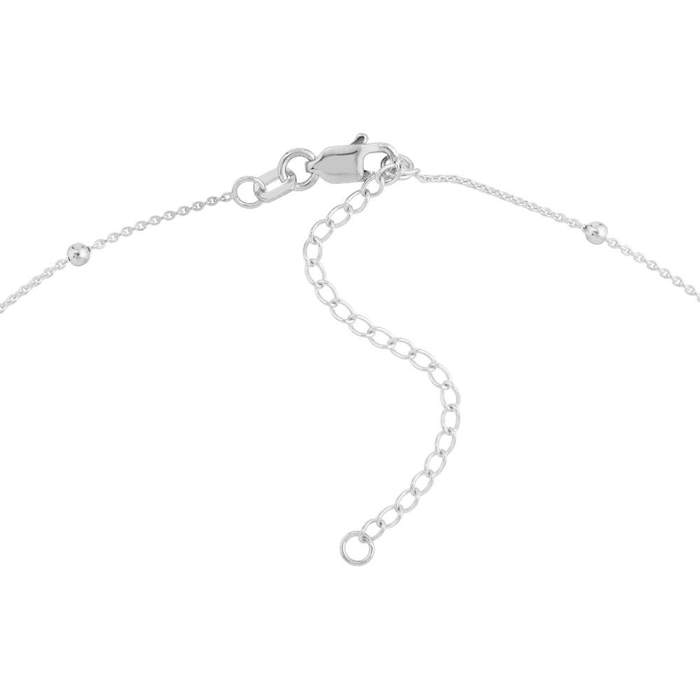 Olas d'Oro - 14K White Gold Bead Station Adjustable Necklace - 2mm Beads