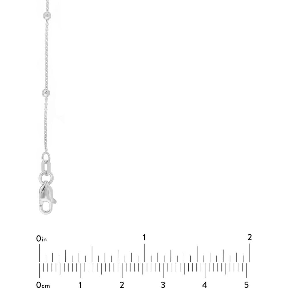 Olas d'Oro - 14K White Gold Bead Station Adjustable Necklace - 2mm Beads