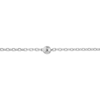 Olas d'Oro - 14K White Gold Bead Station Diamond-Cut Cable Chain Bracelet - 1.04 Grams Total Weight