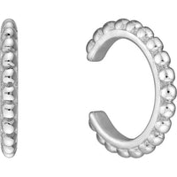 Olas d'Oro - 14K White Gold Beaded Earring Cuffs - 1.85 Grams Total Weight