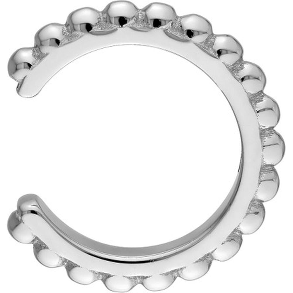 Olas d'Oro - 14K White Gold Beaded Earring Cuffs - 1.85 Grams Total Weight