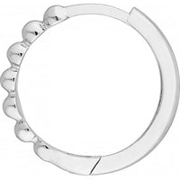 Olas d'Oro - 14K White Gold Beaded Huggie Hoop Earrings - 1.72 Grams