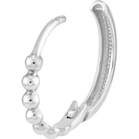 Olas d'Oro - 14K White Gold Beaded Huggie Hoop Earrings - 1.72 Grams