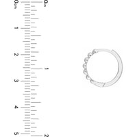 Olas d'Oro - 14K White Gold Beaded Huggie Hoop Earrings - 1.72 Grams