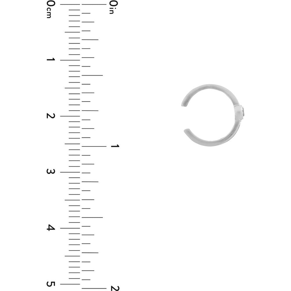 Olas d'Oro - 14K White Gold Bezel Diamond Earring Cuff with 1/20 Carat Diamond - 0.06 Carat Total Diamond Weight