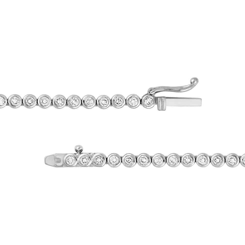 Olas d'Oro - 14K White Gold Bezel Set Diamond Necklace - 4.16 Carat Total Diamond Weight