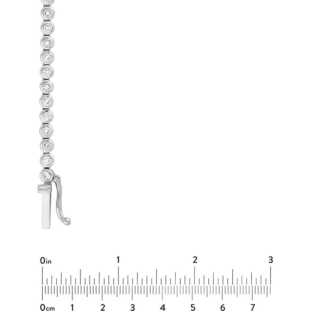 Olas d'Oro - 14K White Gold Bezel Set Diamond Necklace - 4.16 Carat Total Diamond Weight