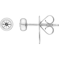 Olas d'Oro - 14K White Gold Bezel Set Diamond Stud Earrings - 1/5 Carat Total Diamond Weight