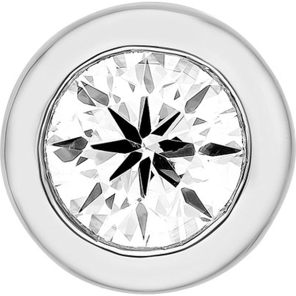 Olas d'Oro - 14K White Gold Bezel Set Diamond Stud Earrings - 1/5 Carat Total Diamond Weight