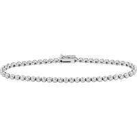 Olas d'Oro - 14K White Gold Bezel Set Diamond Tennis Bracelet - 1.12 Carat Total Diamond Weight