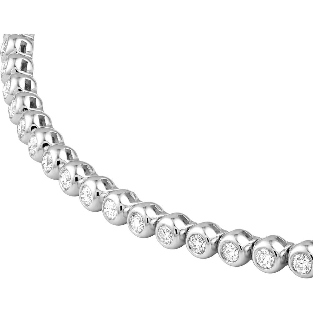 Olas d'Oro - 14K White Gold Bezel Set Diamond Tennis Bracelet - 1.12 Carat Total Diamond Weight