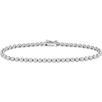 Olas d'Oro - 14K White Gold Bezel Set Diamond Tennis Bracelet - 1.50 Carat Total Diamond Weight