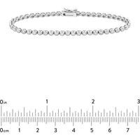 Olas d'Oro - 14K White Gold Bezel Set Diamond Tennis Bracelet - 1.50 Carat Total Diamond Weight
