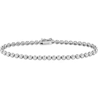 Olas d'Oro - 14K White Gold Bezel Set Diamond Tennis Bracelet - 2.26 Carat Total Diamond Weight