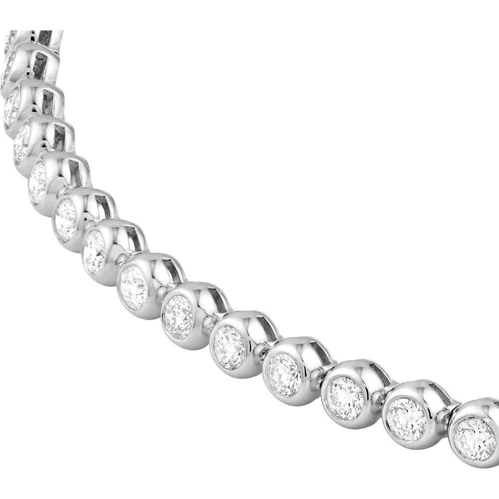 Olas d'Oro - 14K White Gold Bezel Set Diamond Tennis Bracelet - 2.26 Carat Total Diamond Weight