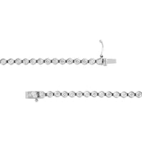 Olas d'Oro - 14K White Gold Bezel Set Diamond Tennis Bracelet - 2.26 Carat Total Diamond Weight