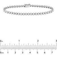 Olas d'Oro - 14K White Gold Bezel Set Diamond Tennis Bracelet - 2.26 Carat Total Diamond Weight