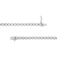 Olas d'Oro - 14K White Gold Bezel Set Diamond Tennis Bracelet - 2.66 Carat Total Diamond Weight