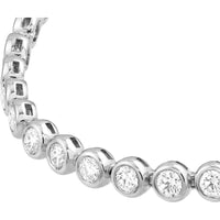 Olas d'Oro - 14K White Gold Bezel Set Diamond Tennis Bracelet - 4.18 Carat Total Diamond Weight