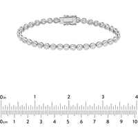 Olas d'Oro - 14K White Gold Bezel Set Diamond Tennis Bracelet - 4.18 Carat Total Diamond Weight
