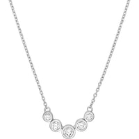 Olas d'Oro - 14K White Gold Bezel Set Graduated Diamond Necklace - 0.73 Carat Total Diamond Weight