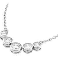 Olas d'Oro - 14K White Gold Bezel Set Graduated Diamond Necklace - 0.73 Carat Total Diamond Weight